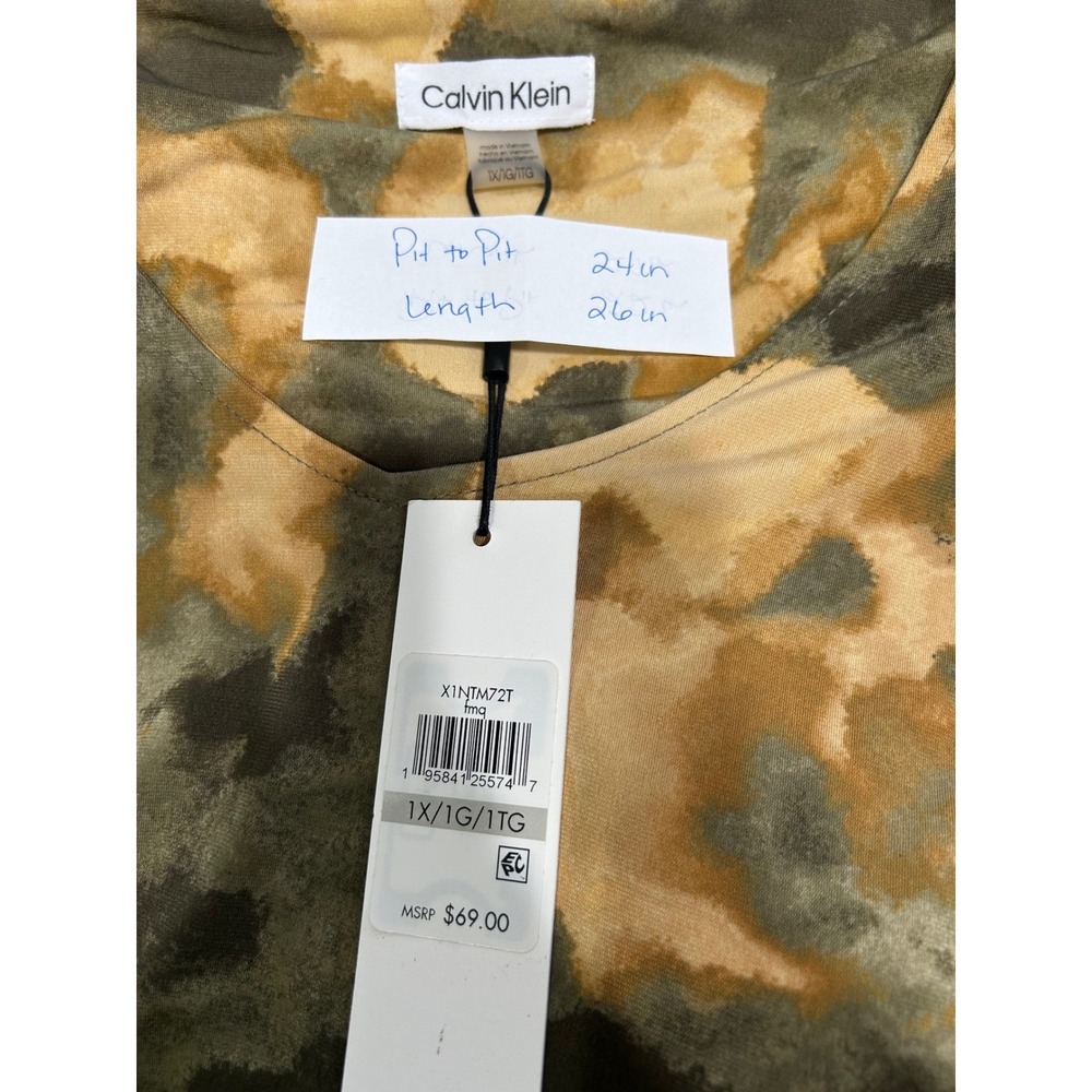 Calvin Klein Camouflage Long Sleeve Top NWT - Picture 2 of 6